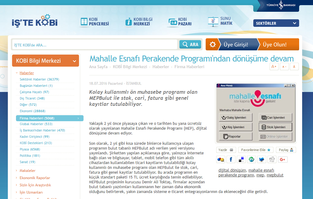 İŞ te Kobi - Mahalle Esnafı Perakende Programından dönüşüme devam