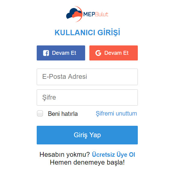 Kullanıcı Giriş Ekranları ve diğer güncellemeler
